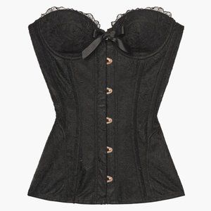 NWT Women's Savage x Fenty Black Embroidered Lace Corset Size Small